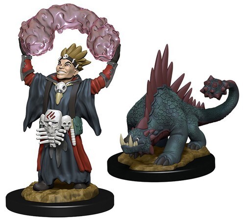 WizKids Wardlings Miniatures - Boy Warlock & Lizard, 4 cm