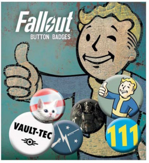 Odznak Fallout Pin Badges 6-Pack Mix