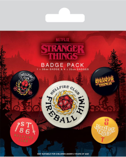 Odznak Stranger Things 4 Pin-Back Buttons 5-Pack Hellfire Club