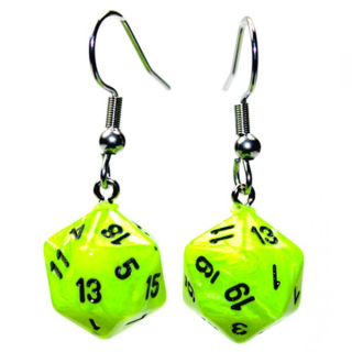 Náušnice - Hook Earrings Mini D20 Vortex Bright Green