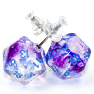 Náušnice - Stud Earrings Mini D20 Nebula Nocturnal