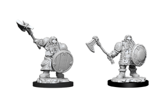 Dungeons & Dragons Nolzur's Marvelous Miniatures - Male Dwarf Fighter 2-pack, 4 cm