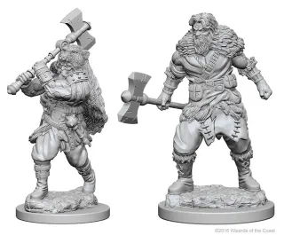 Dungeons & Dragons Nolzur's Marvelous Miniatures - Human Male Barbarian, 2-pack, 4 cm