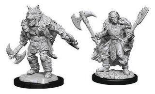 Dungeons & Dragons Nolzur's Marvelous Miniatures - Male Half-Orc Barbarian 2-pack, 4 cm