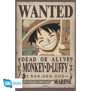 Plagát One Piece - Wanted Luffy 61 x 91 cm 