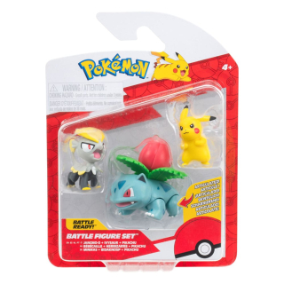 Pokémon Battle Figure Set Figure 3-Pack Pikachu #2, Jangmo-o, Ivysaur