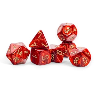 Kocka Set (7) Mega-hedral Scarab Scarlet/Gold