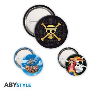 Odznak One Piece Pin Badges 3-Pack Skull & Luffy